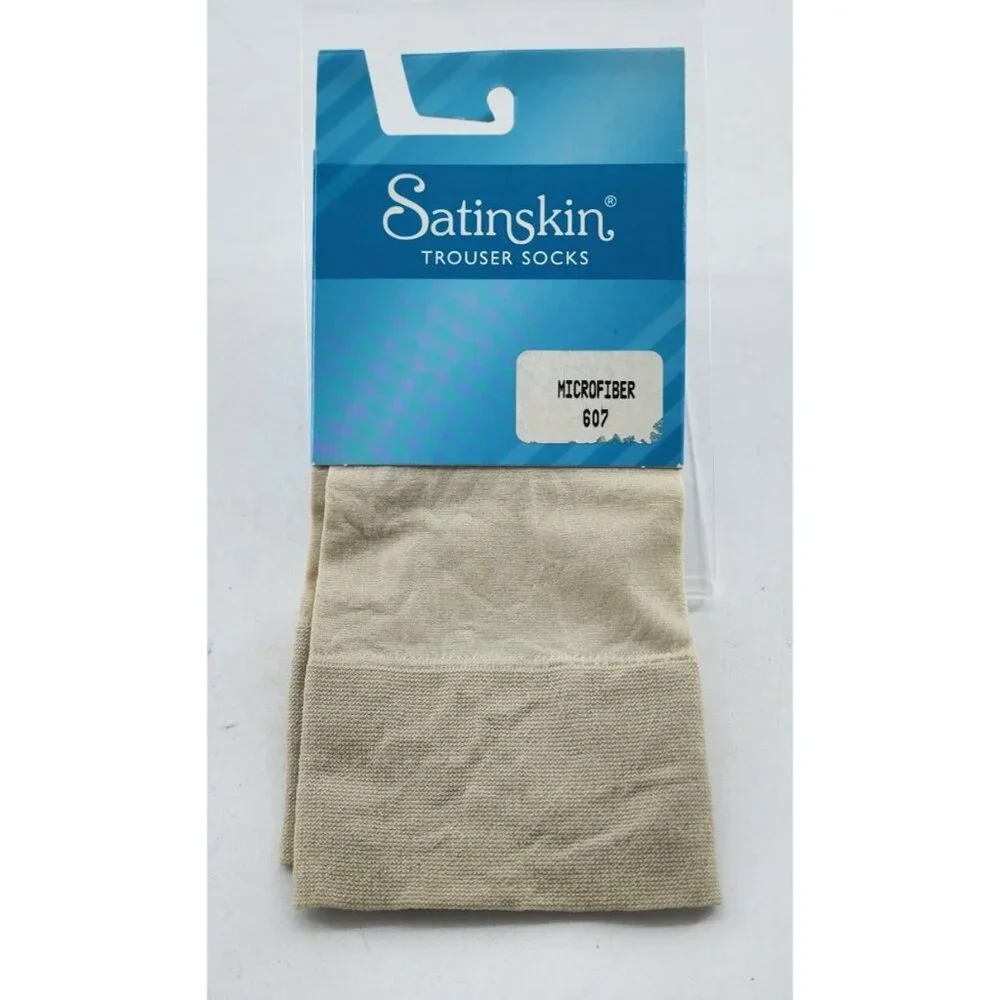 Vtg NEW Winn Dixie‎ Satinskin Microfiber Trouser Socks Off White One Size